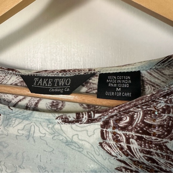 Vintage Y2K Western Cowgirl Pattern Top. Medium. - Picture 5 of 5